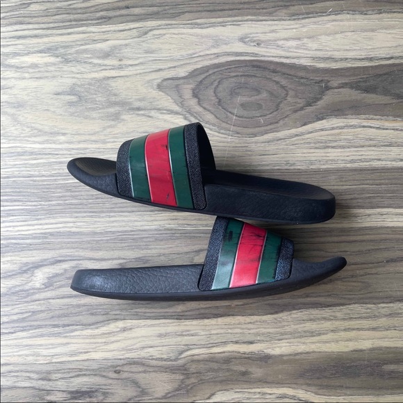 Size 13.5 Kids Gucci 72 Pursuit Slide Black - Picture 2 of 6